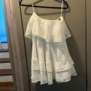 Lulu's Cream Layered Dress with Straps
